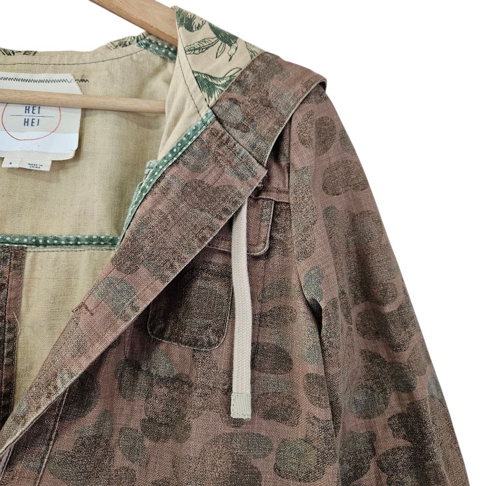 Anthropologie Hei Hei Floral Anorak Botanical Fatigue Jacket womens S - Picture 3 of 10